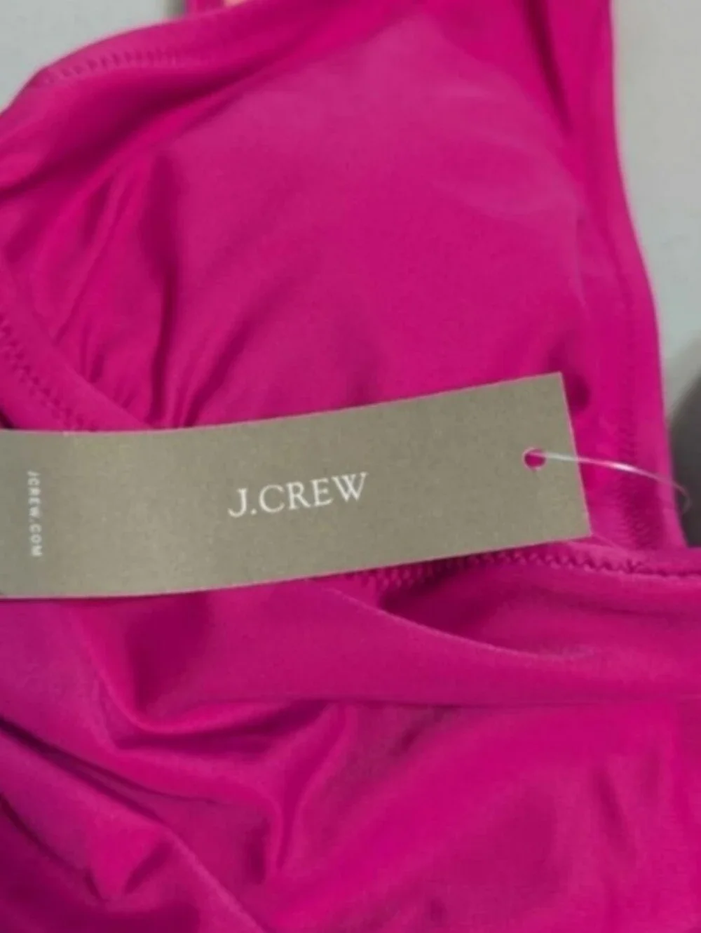 NWT J. Crew pink ruched swimsuit, size 8